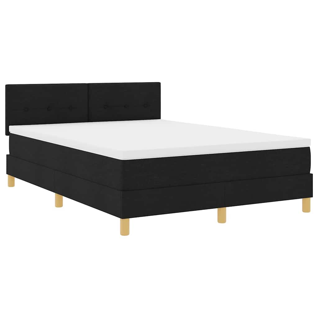 Box spring seng med madras Sort 160 x 200 cm Stof