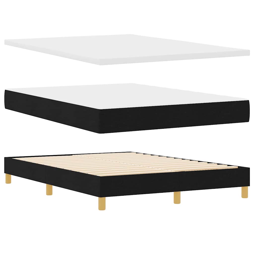 Box spring seng med madras Sort 160 x 200 cm Stof