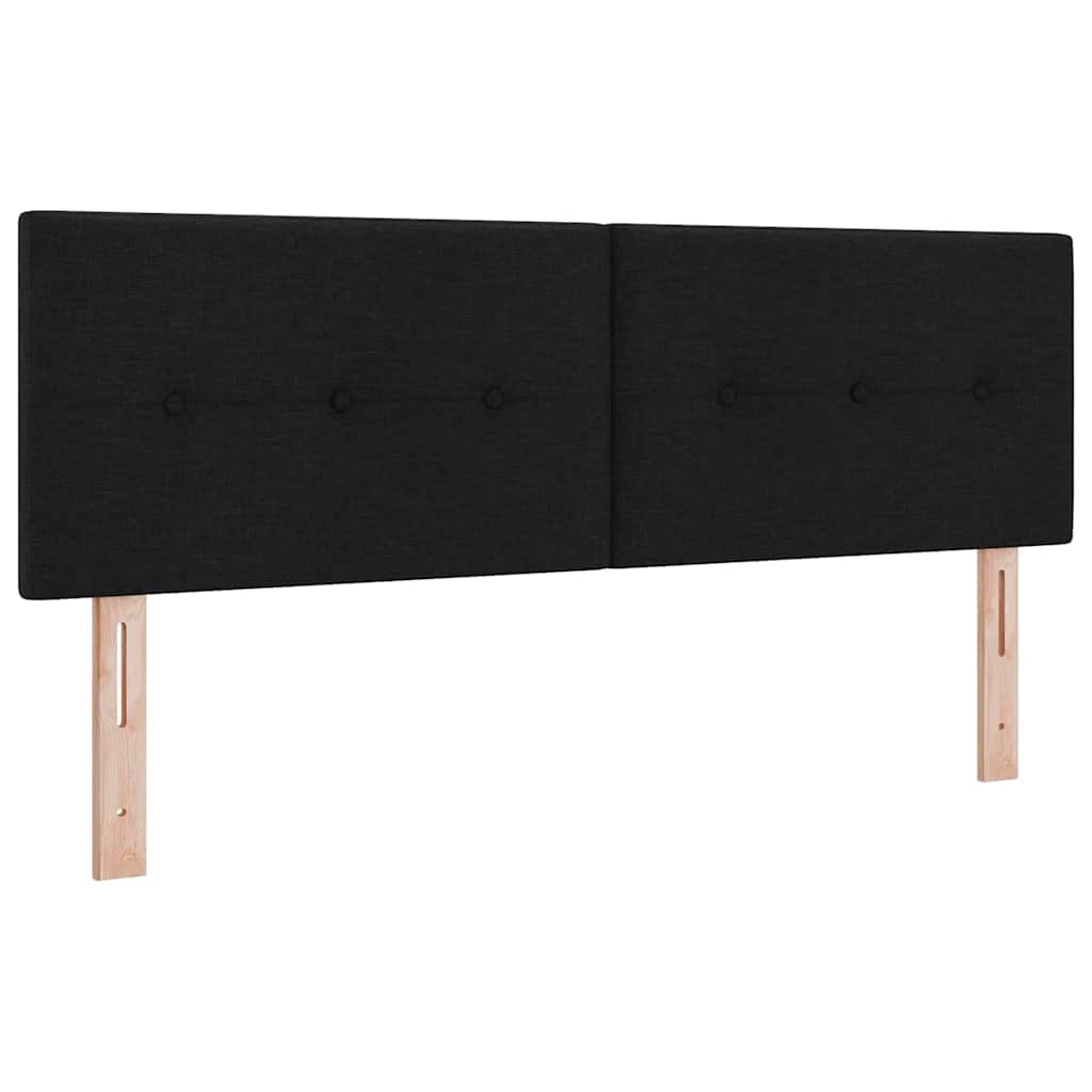 Box spring seng med madras Sort 160 x 200 cm Stof