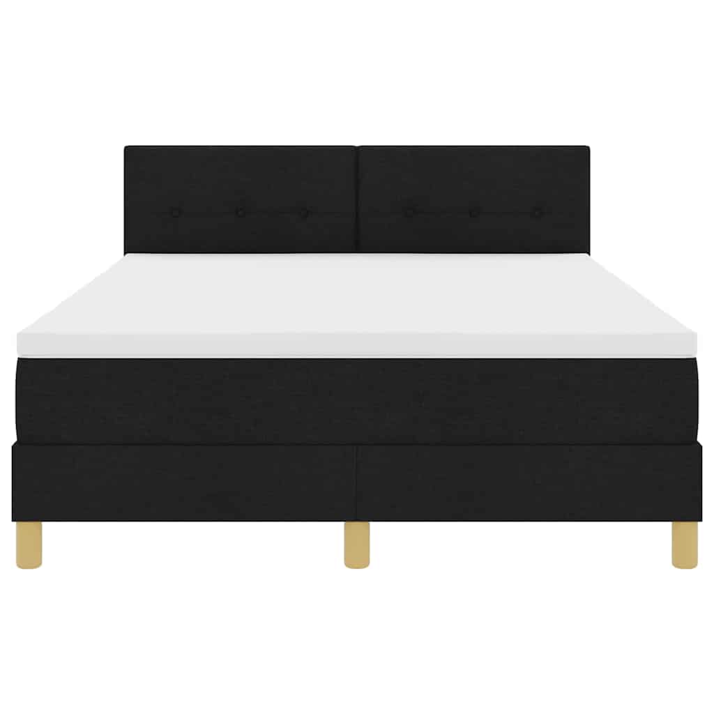 Box spring seng med madras Sort 160 x 200 cm Stof