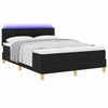 Box spring seng med madras Sort 160 x 200 cm Stof