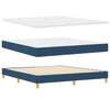 Box spring seng med madras med hovedgærde Blå 180 x 200 cm Stof