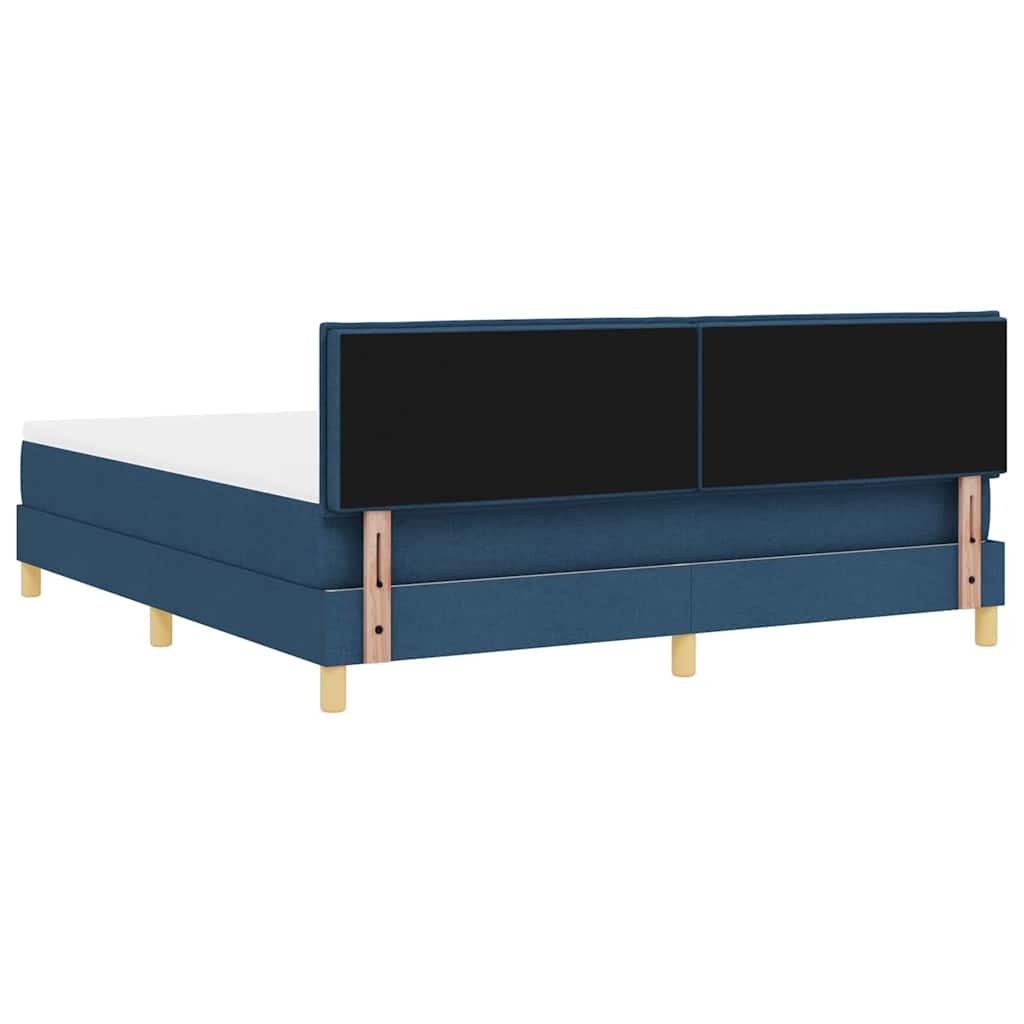 Box spring seng med madras med hovedgærde Blå 180 x 200 cm Stof