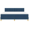 Box spring seng med madras med hovedgærde Blå 180 x 200 cm Stof