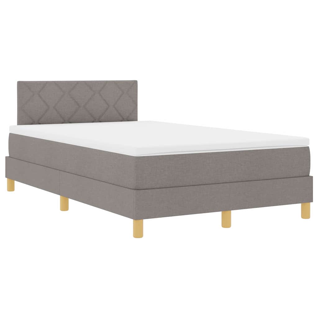 Box spring seng med madras Gråbrun 120 x 190 cm Stof