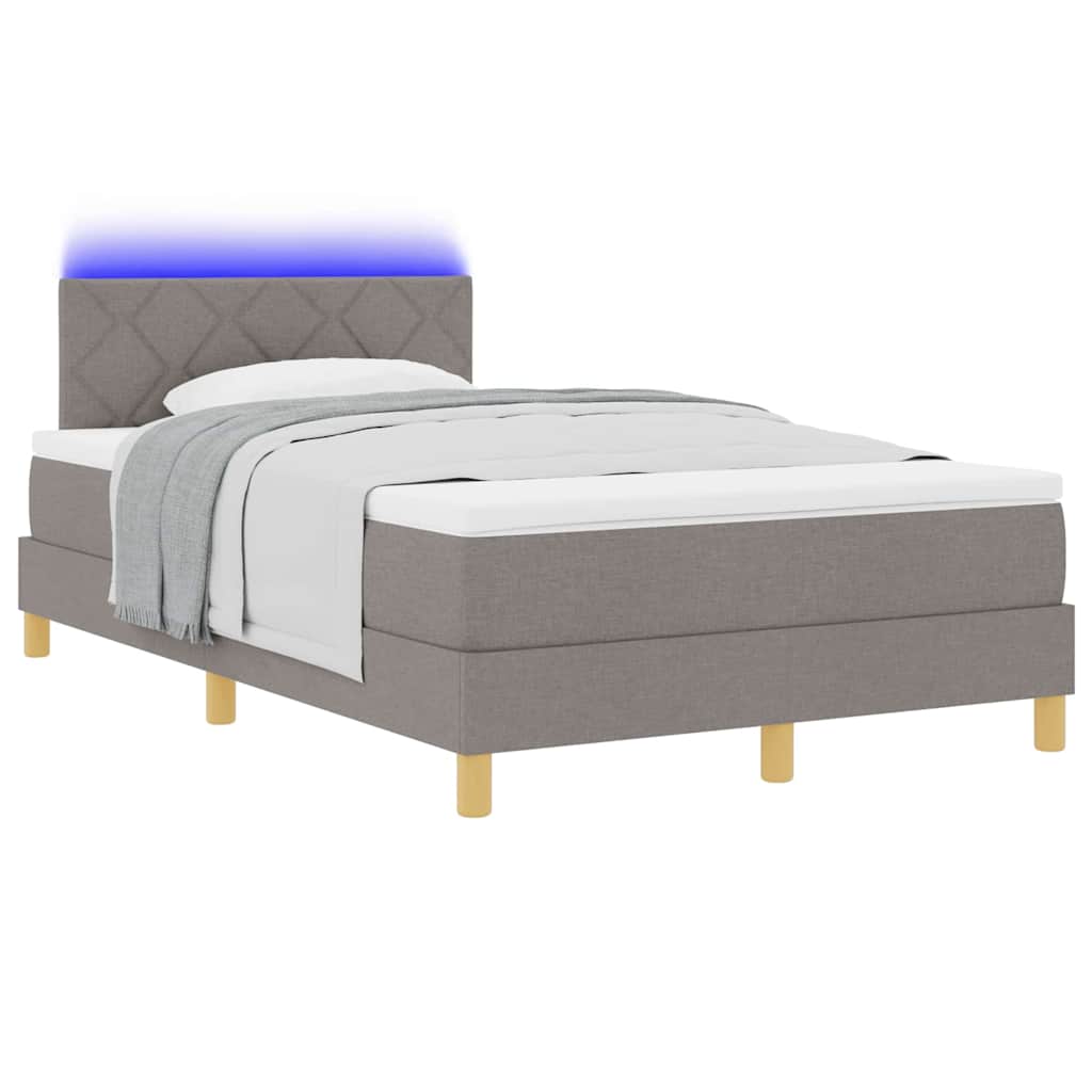 Box spring seng med madras Gråbrun 120 x 190 cm Stof