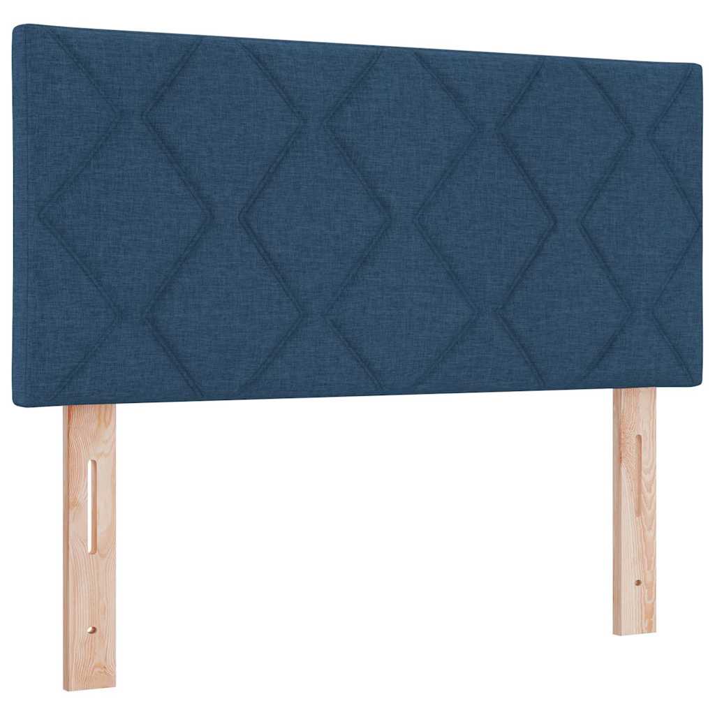 Box spring seng med madras med hovedgærde Blå 120 x 190 cm Stof
