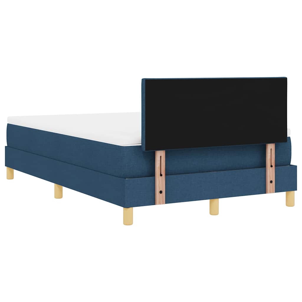 Box spring seng med madras med hovedgærde Blå 120 x 190 cm Stof