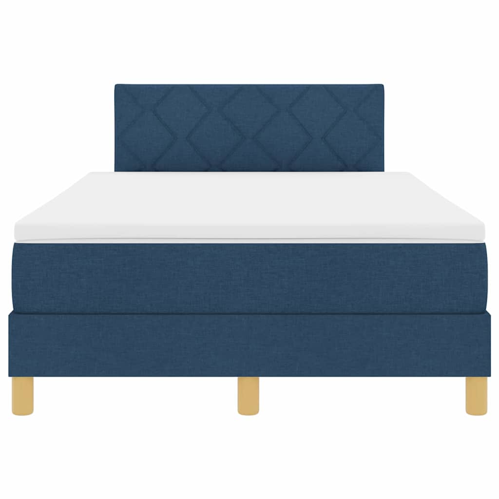Box spring seng med madras med hovedgærde Blå 120 x 190 cm Stof