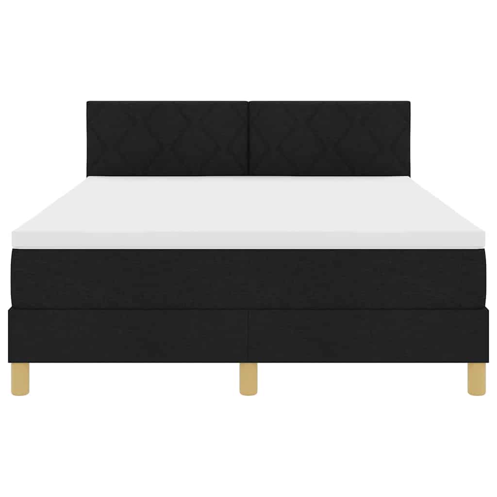 Box spring seng med madras Sort 140 x 200 cm Stof