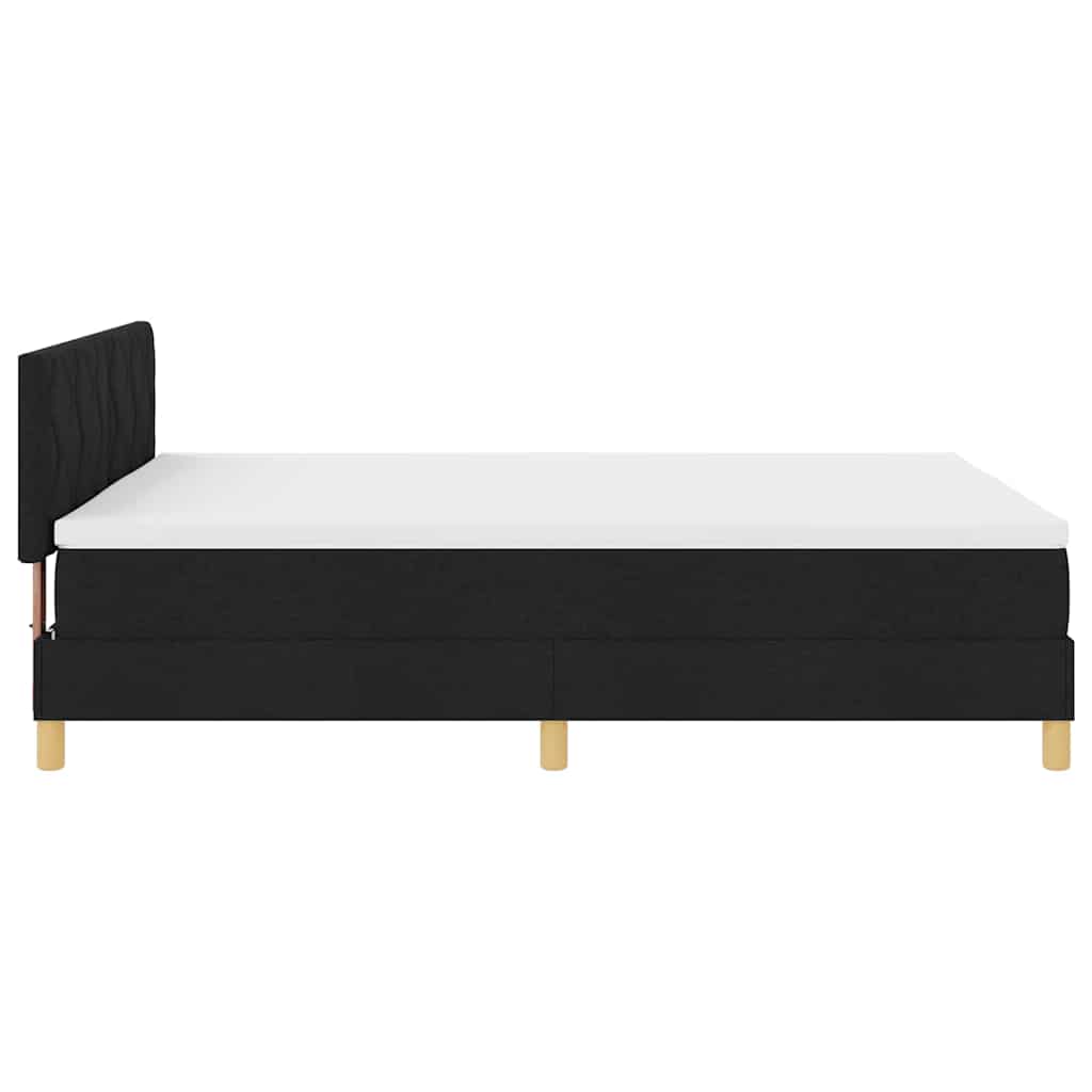 Box spring seng med madras Sort 140 x 200 cm Stof