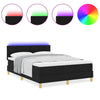 Box spring seng med madras Sort 140 x 200 cm Stof