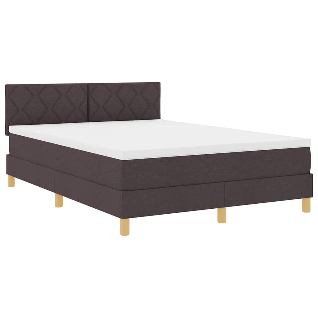 Box spring seng med madras Mørkebrun 140 x 200 cm Stof