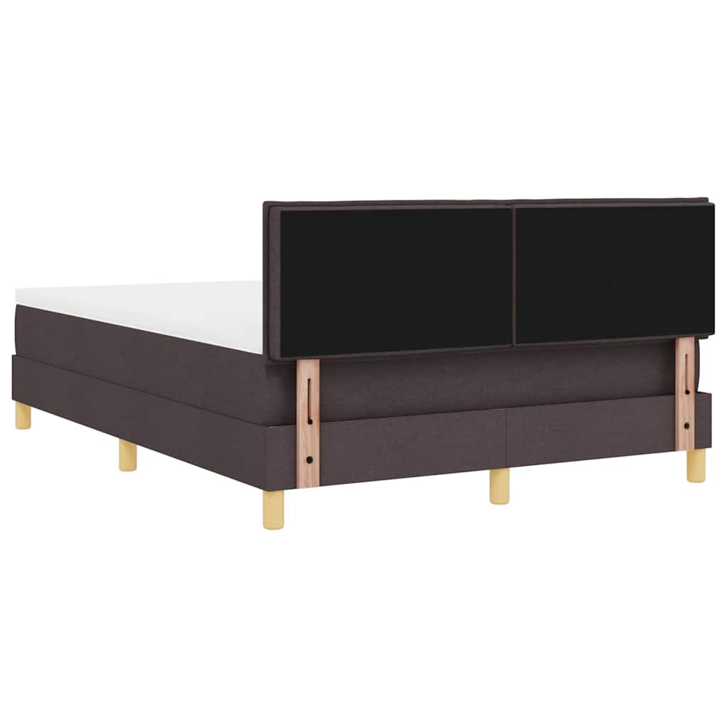 Box spring seng med madras Mørkebrun 140 x 200 cm Stof