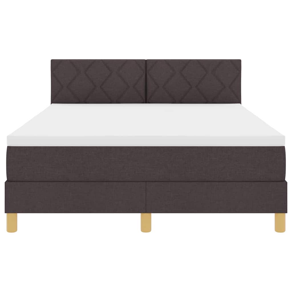 Box spring seng med madras Mørkebrun 140 x 200 cm Stof