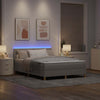 Box spring seng med madras Gråbrun 140 x 200 cm Stof