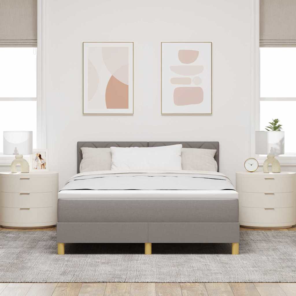 Box spring seng med madras Gråbrun 140 x 200 cm Stof