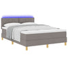 Box spring seng med madras Gråbrun 140 x 200 cm Stof