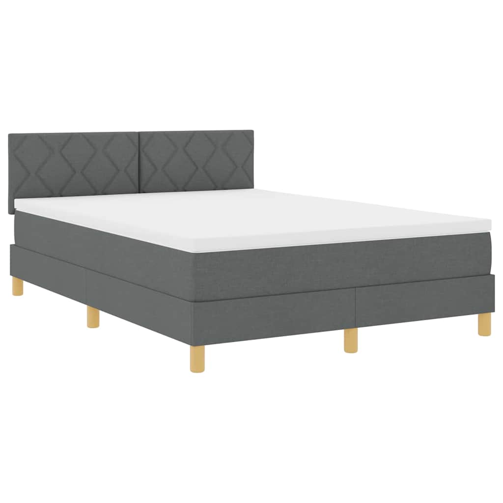 Box spring seng med madras Mørkegrå 160 x 200 cm Stof