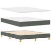 Box spring seng med madras Mørkegrå 160 x 200 cm Stof