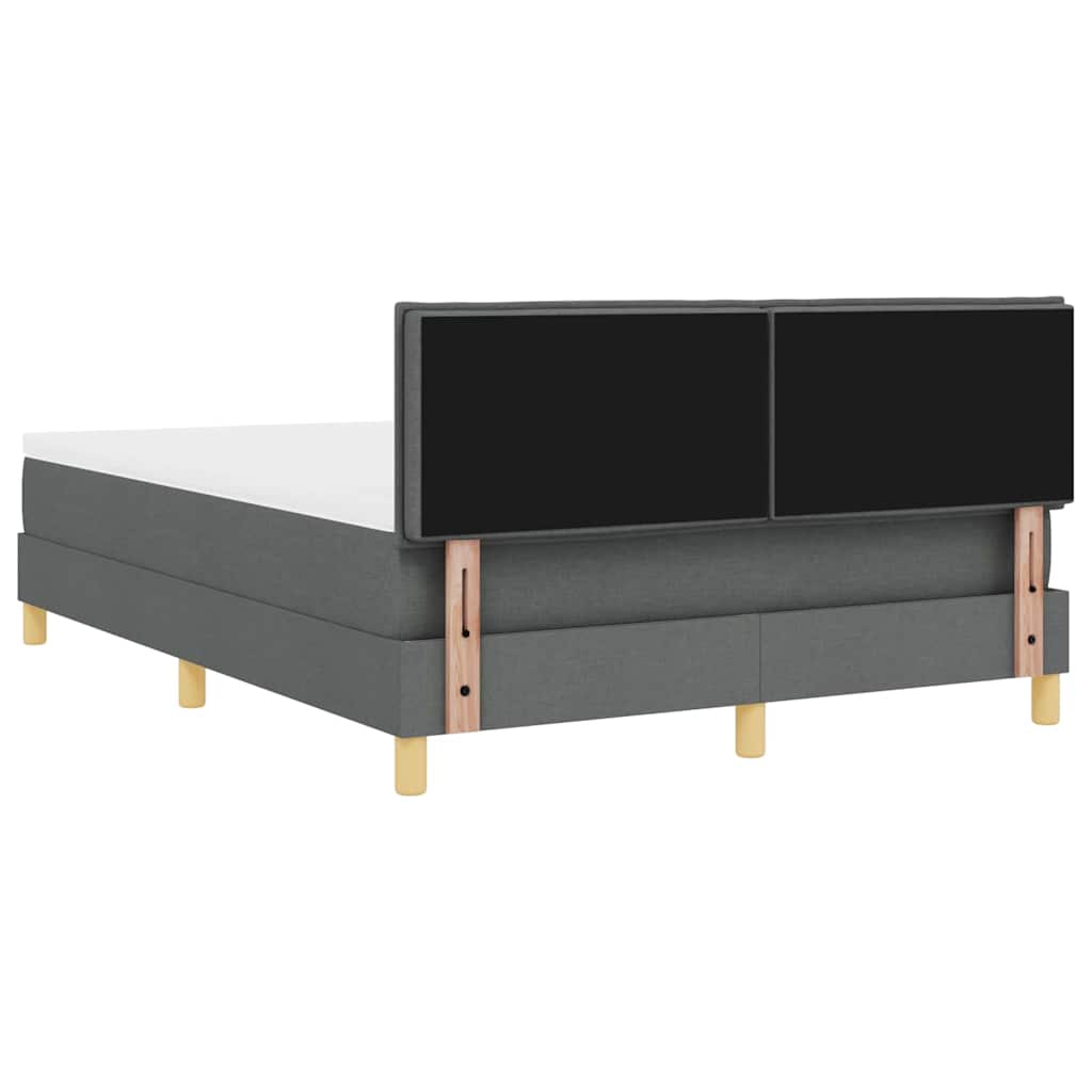 Box spring seng med madras Mørkegrå 160 x 200 cm Stof