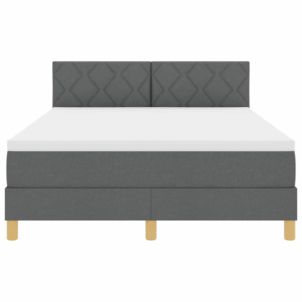 Box spring seng med madras Mørkegrå 160 x 200 cm Stof