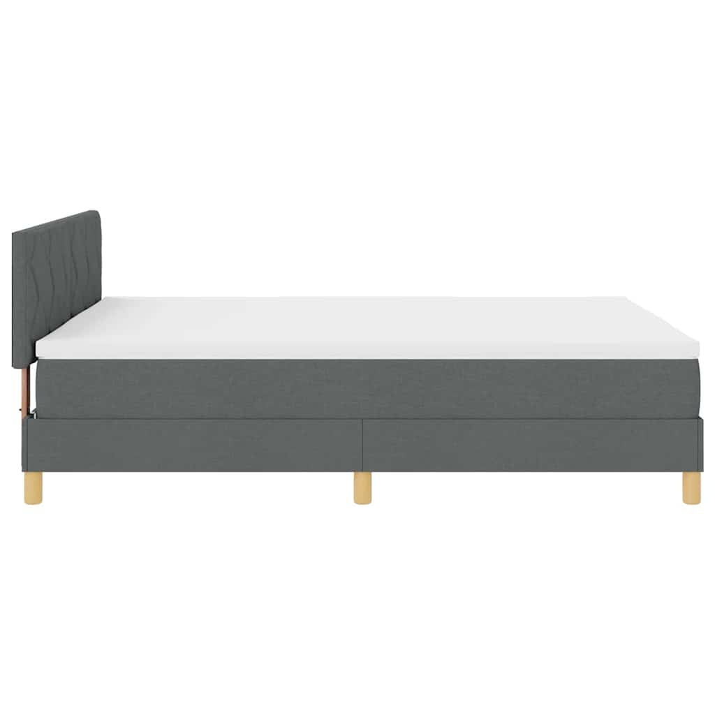 Box spring seng med madras Mørkegrå 160 x 200 cm Stof