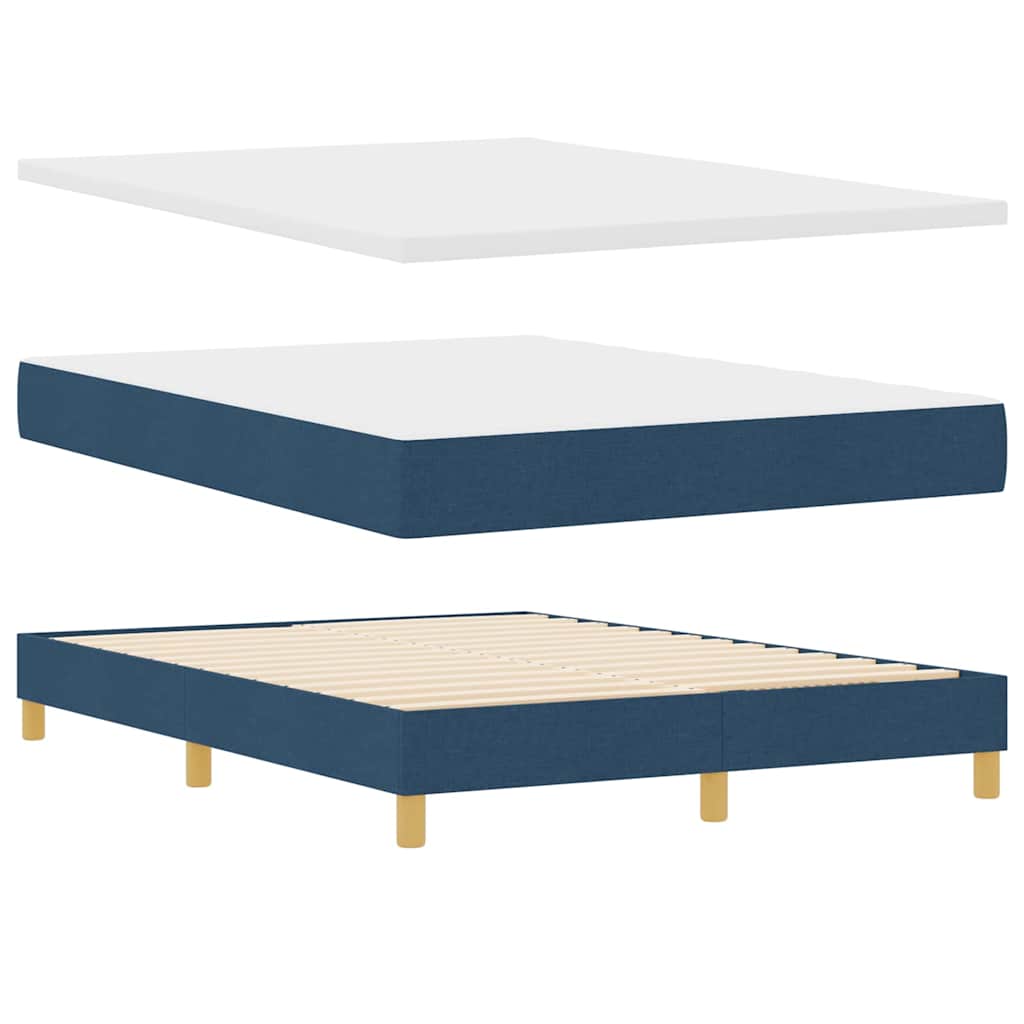 Box spring seng med madras med hovedgærde Blå 160 x 200 cm Stof