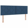 Box spring seng med madras med hovedgærde Blå 160 x 200 cm Stof