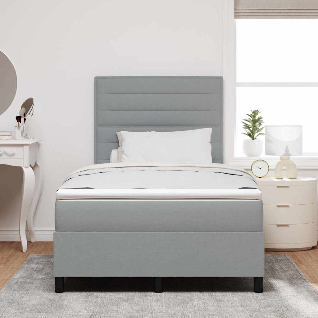 Box spring seng med madras Lysegrå 120 x 190 cm Stof