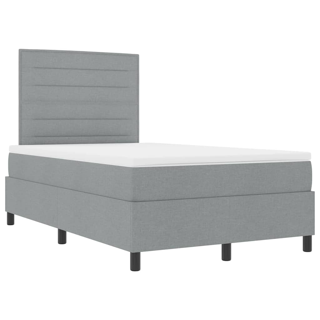 Box spring seng med madras Lysegrå 120 x 190 cm Stof