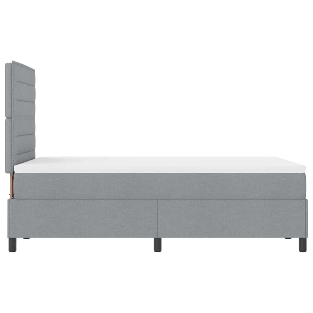 Box spring seng med madras Lysegrå 120 x 190 cm Stof