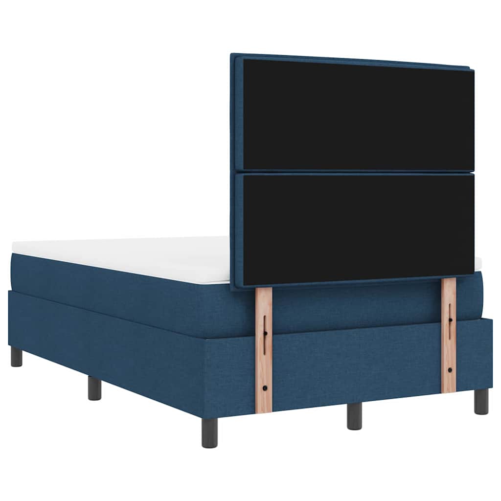 Box spring seng med madras med hovedgærde Blå 120 x 190 cm Stof