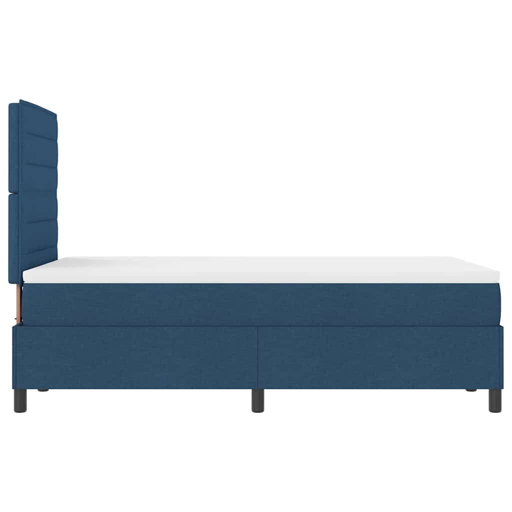 Box spring seng med madras med hovedgærde Blå 120 x 190 cm Stof