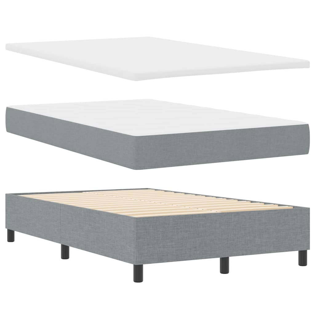 Box spring seng med madras Lysegrå 120 x 190 cm Stof