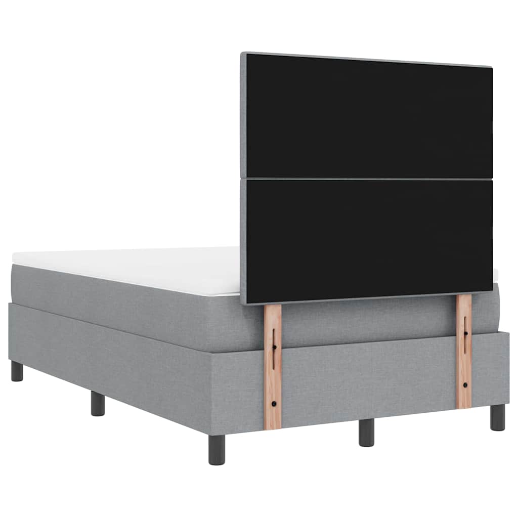 Box spring seng med madras Lysegrå 120 x 190 cm Stof