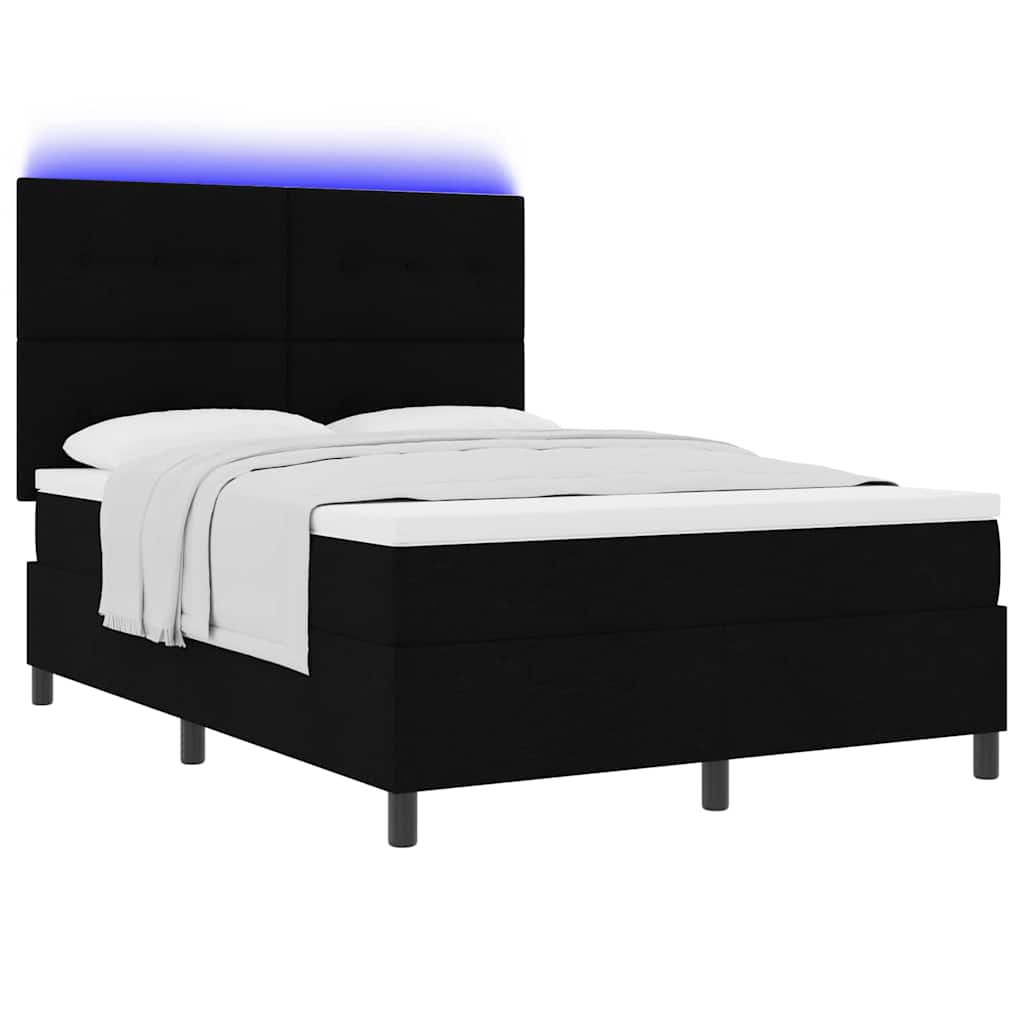 Box spring seng med madras Sort 160 x 200 cm Stof