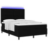 Box spring seng med madras Sort 160 x 200 cm Stof