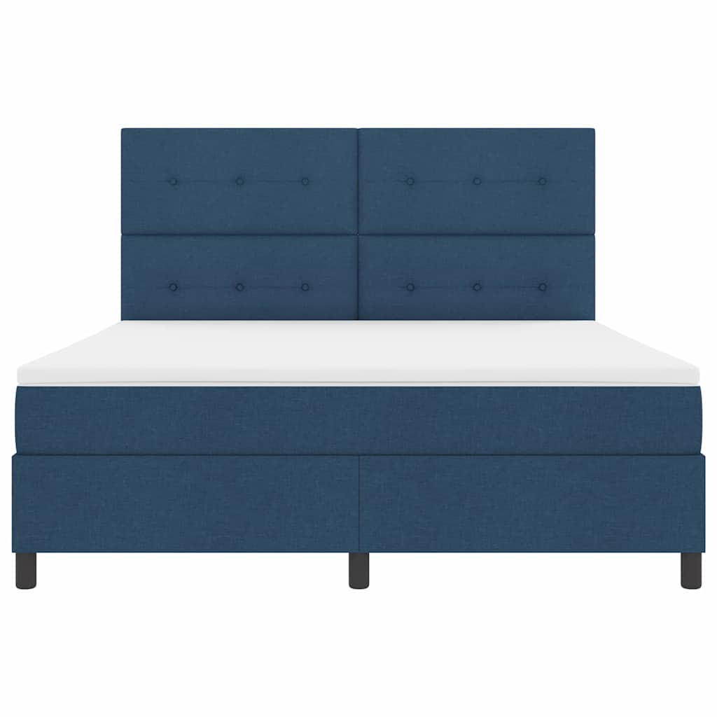 Box spring seng med madras med hovedgærde Blå 180 x 200 cm Stof