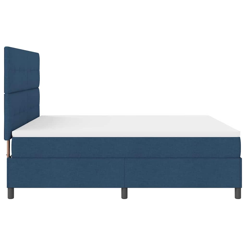 Box spring seng med madras med hovedgærde Blå 180 x 200 cm Stof
