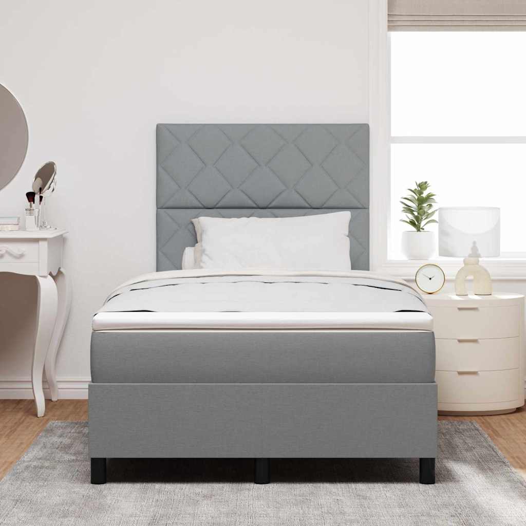 Box spring seng med madras Lysegrå 120 x 190 cm Stof