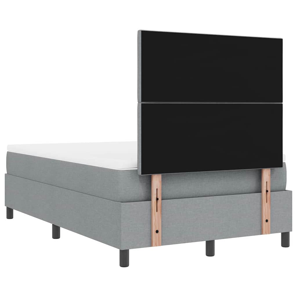 Box spring seng med madras Lysegrå 120 x 190 cm Stof