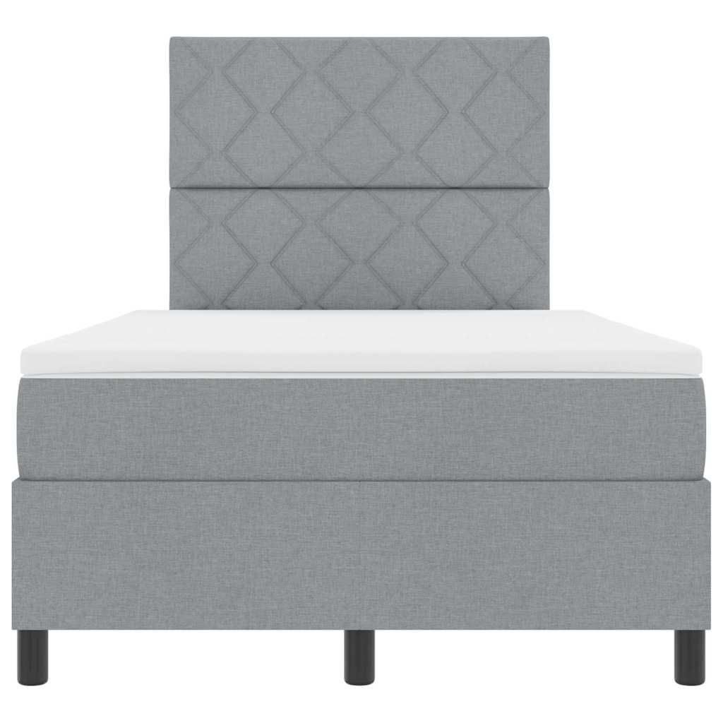 Box spring seng med madras Lysegrå 120 x 190 cm Stof