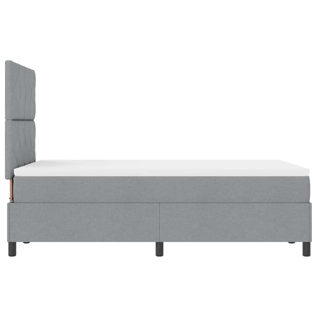 Box spring seng med madras Lysegrå 120 x 190 cm Stof