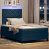 Box spring seng med madras med hovedgærde Blå 120 x 190 cm Stof