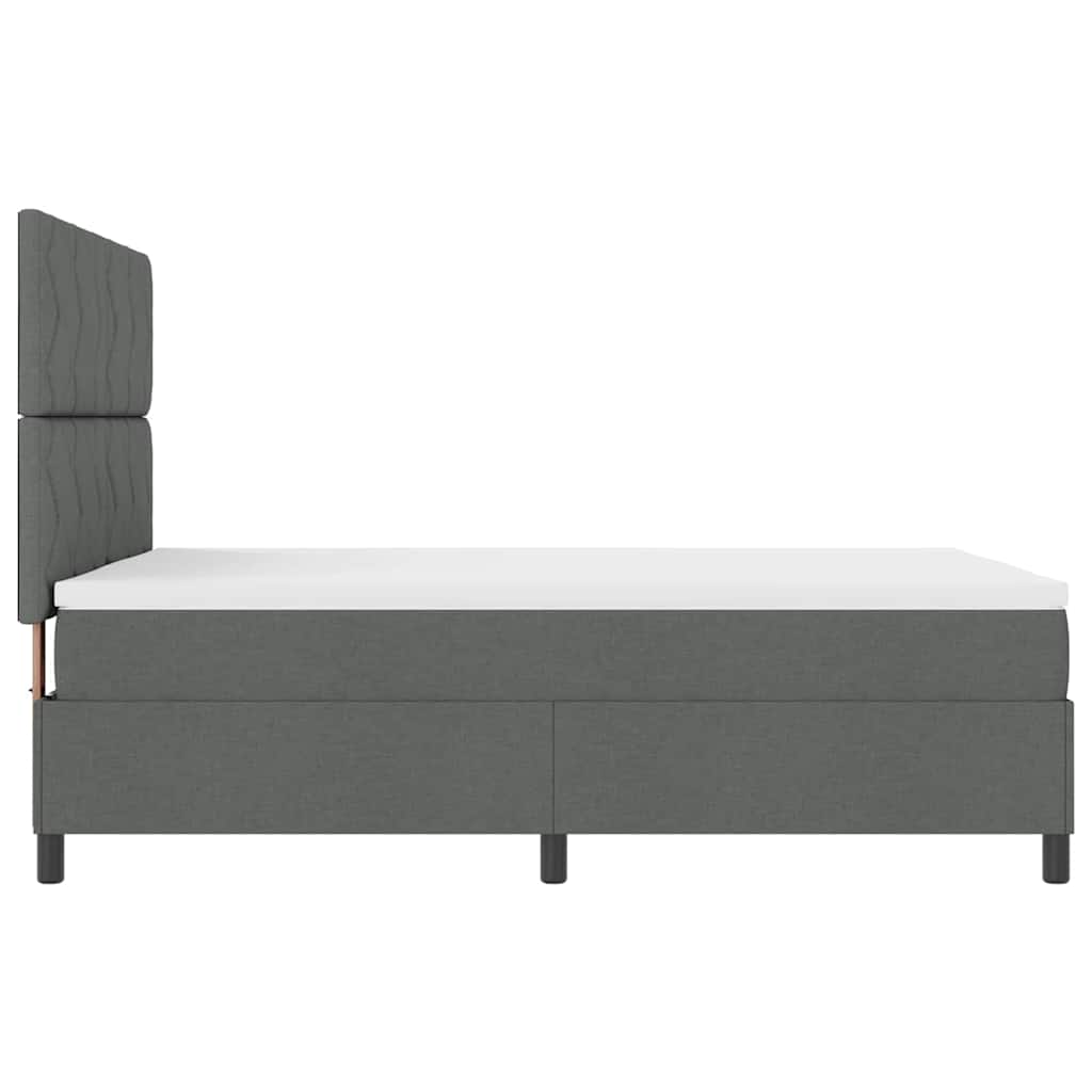 Box spring seng med madras Mørkegrå 140 x 200 cm Stof