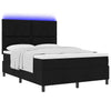 Box spring seng med madras Sort 140 x 200 cm Stof