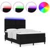 Box spring seng med madras Sort 140 x 200 cm Stof