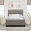 Box spring seng med madras Gråbrun 140 x 200 cm Stof