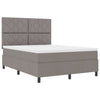 Box spring seng med madras Gråbrun 140 x 200 cm Stof